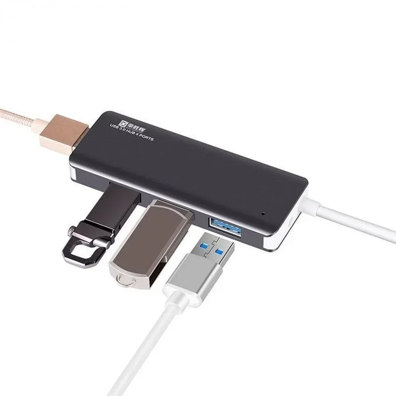 Usb Hub3.0 Hub Multi Usb Splitter 4 Port, Expander beberapa Usb3 Hab dengan fungsi USB-C menggunakan adaptor untuk Laptop adaptor tipe c