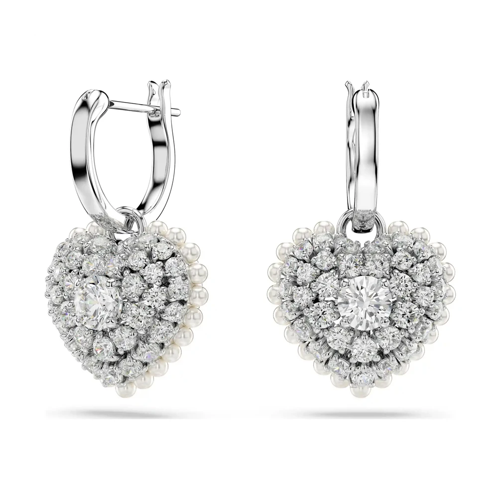 

Серьги-кольца Huggie Hoop с подвесками в виде сердечек - Вечный свадебный аксессуар