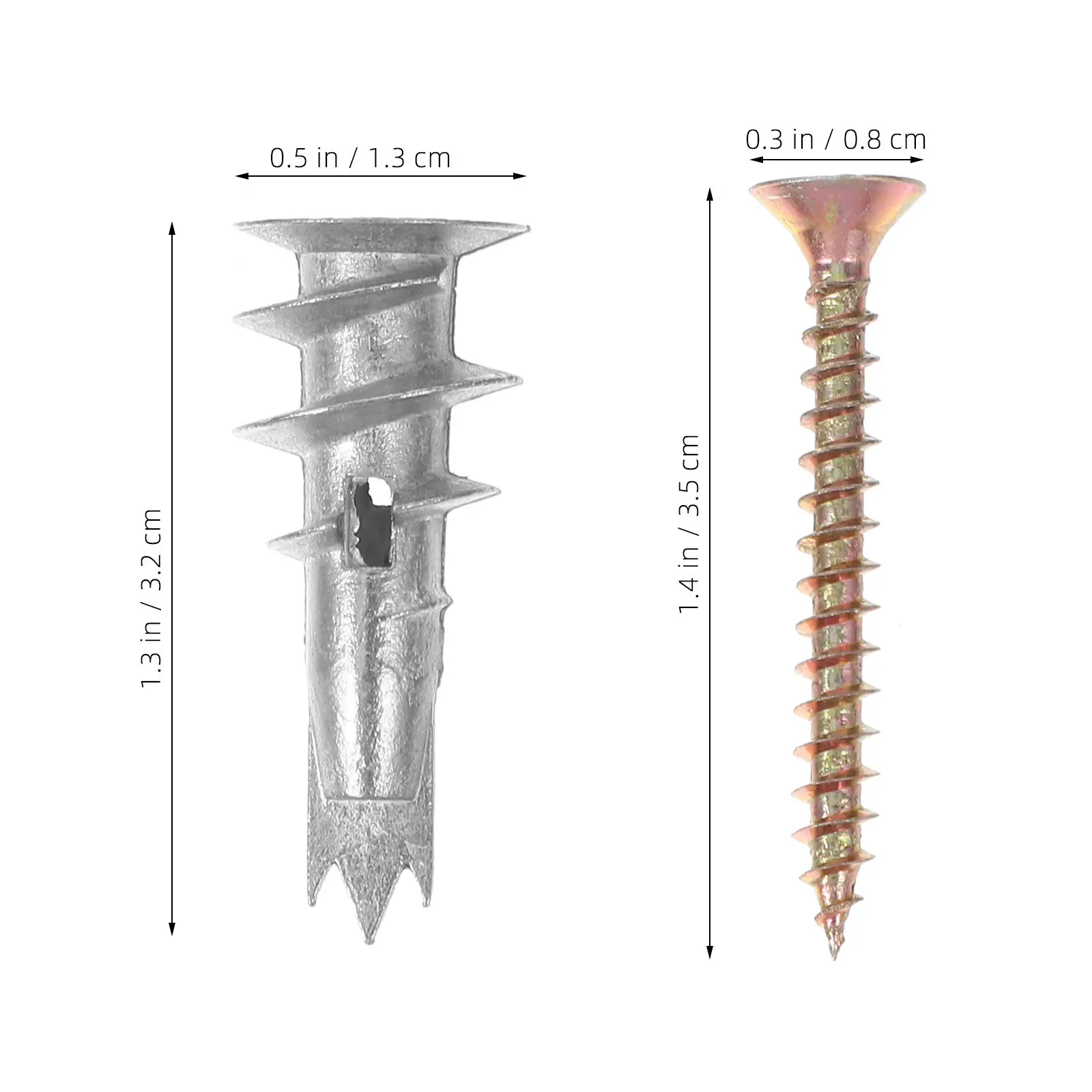 20Sets Spiral Drywall Anchors Heavy Duty Self Drilling Screw Anchor Kit for Wall Hanging Bathroom Kitchen Accessories Hollow