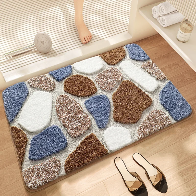 Bath Mat, Plush Anti Slip Pad, Quick Water Absorption, Dry Cleanable, Toilet Pad, Soft and Comfortable, Easy Use in The Bathroom