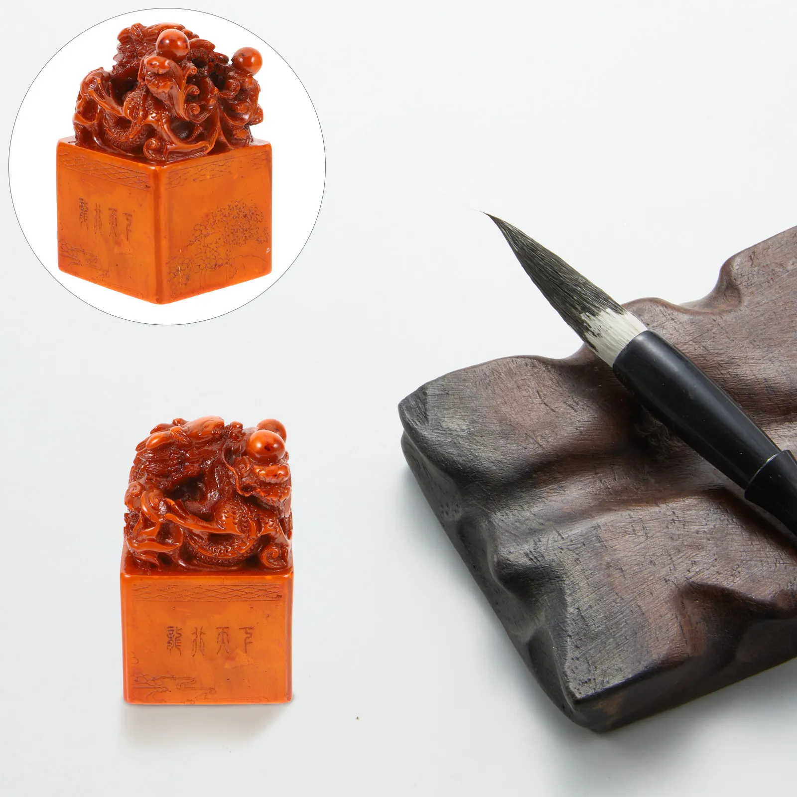 Natural Shoushan Stone Chop Seal Blank Stone Stamper for DIY Carving Supplies Craft Scrapbook Painting Teacher Stamp Name Stamp