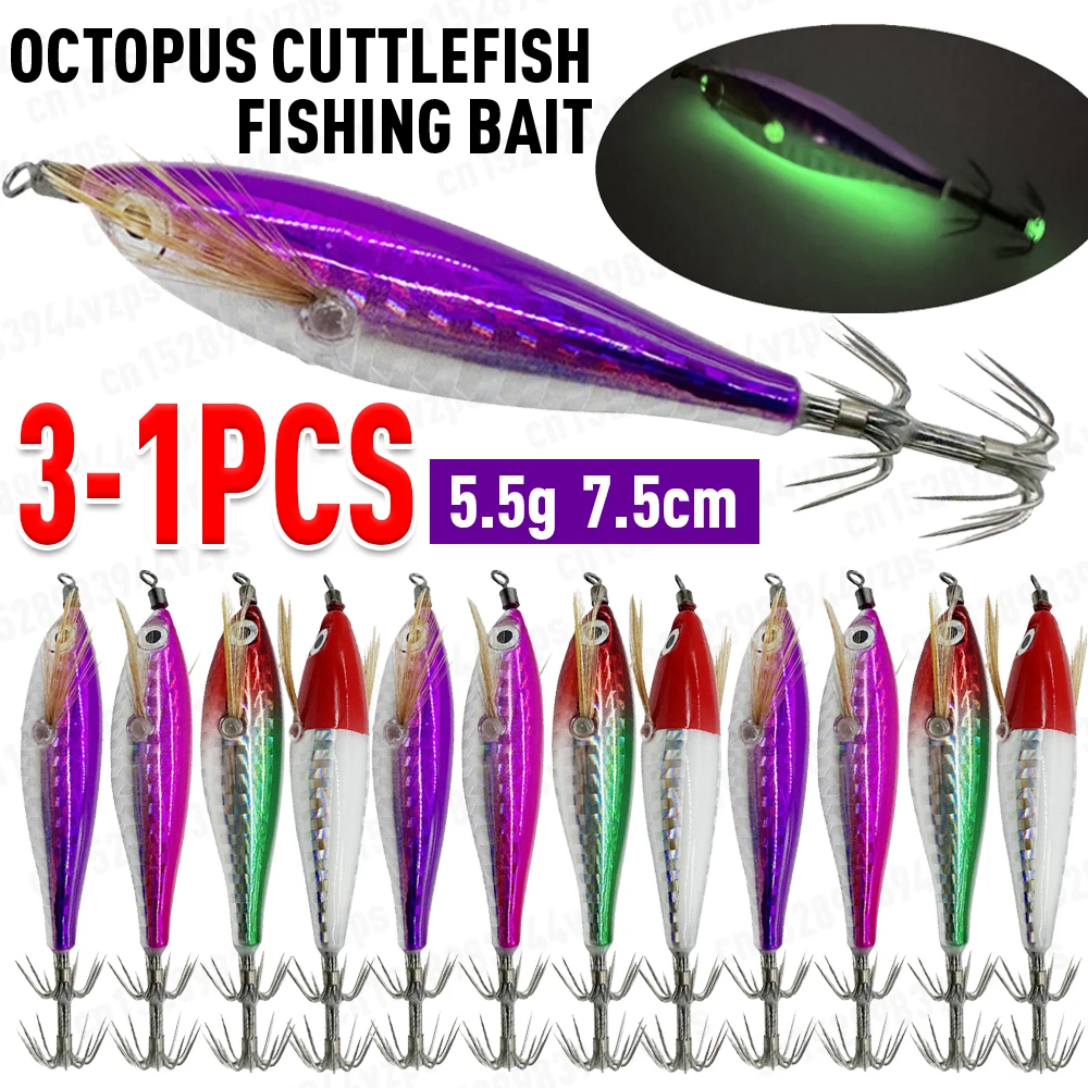 3-1Pcs Fishing Slow Jigging Luminous Fishing Lure 5.5g Jjig Bait Casting Saltwater Grouper Tuna Trolling Fishing Hook Claw Bait