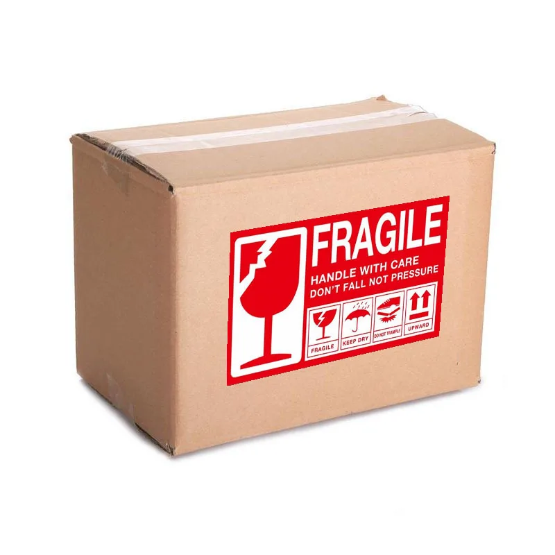 50/100pcs Fragile Warning Label Sticker Logistics Accessories Hazard Warning Sign Handle With Care Keep Express Label Adhesive