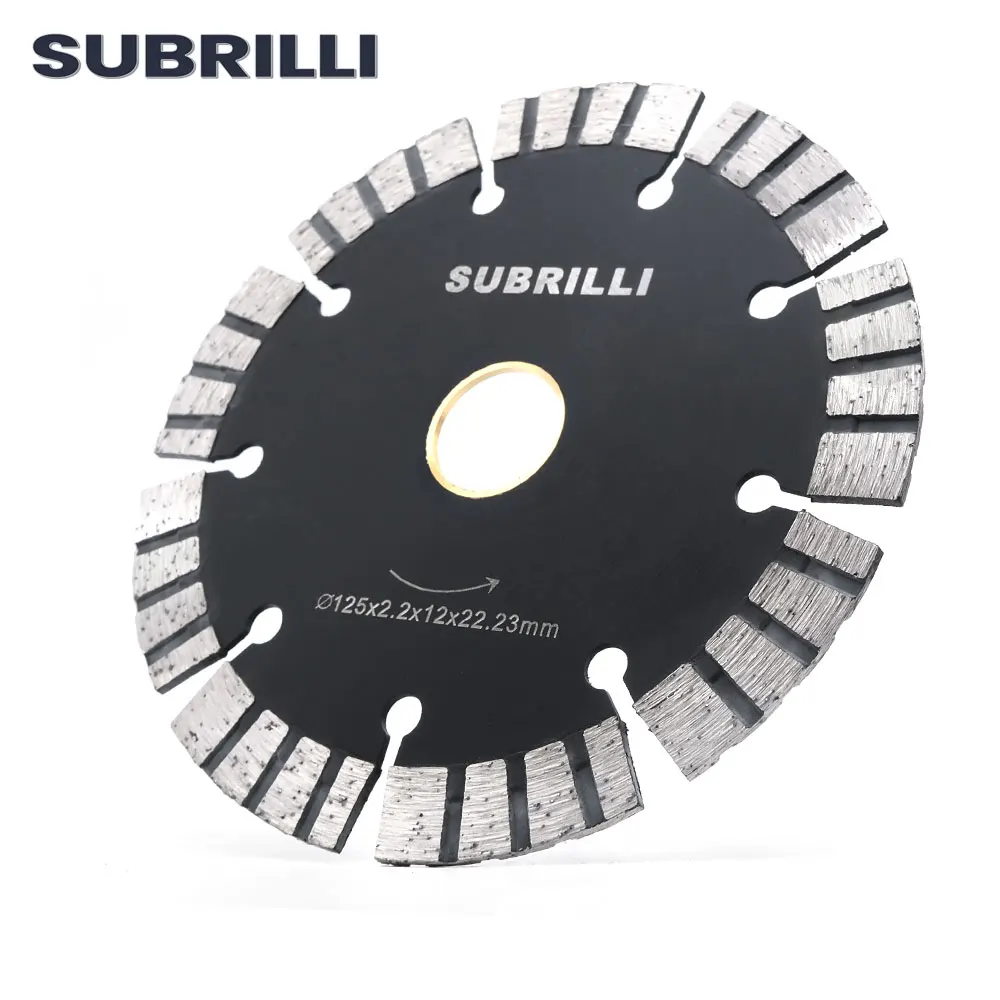 SUBRILLI 125mm 5 "disco da taglio diamantato lama per sega a segmenti per uso bagnato a secco per pietra cemento marmo mattone vetrificato ceramica
