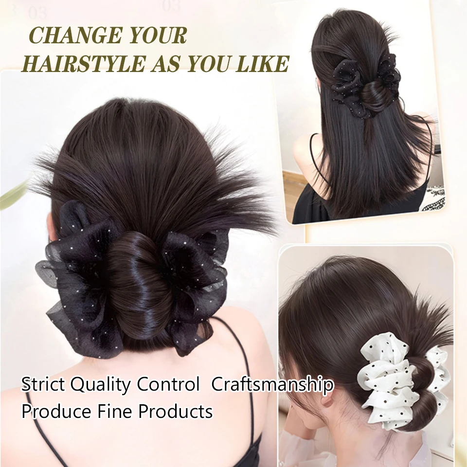Synthetische Klauw Clip Paardenstaart Extensions Rommelige Rechte Chignon Broodje Paardenstaarten Golvend Krullend Haarstukjes Voor Vrouwen Klauw Clip In Haar