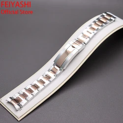 20mm rose gold Bracelet 316L Stainless Steel Men's Watch Strap Watchband Parts Wristband For Daytona Oyster Perpetual Submariner