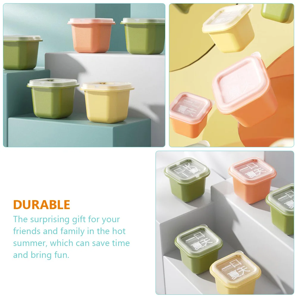 

6Pcs Ice Cube Making Tool Stackable Single Ice Molds Practical Lid Design Easy Out Clean Summer Supply