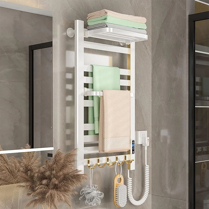 Electric Heated Towel Radiator Rail Rack Shoe Cloth Body Dryer for Home Appliance Smart Bathroom Heater Warmer