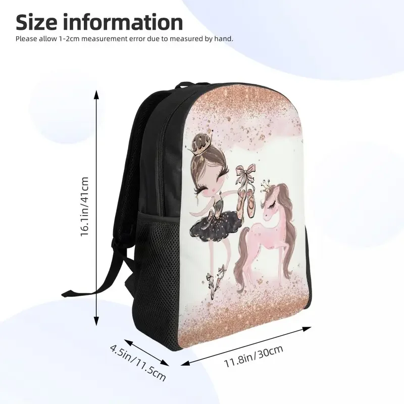 Mochila de viaje de Arte de Ballet para hombres y mujeres, bolsa de libros para computadora escolar, bailarina, bolsas de día para estudiantes universitarios