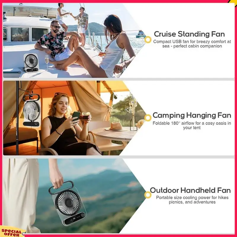 A39M Мини-вентилятор USB Настольный вентилятор Ультра тихий, перезаряжаемый, 180° °   Складной персональный вентилятор для путешествий, офиса, спальни