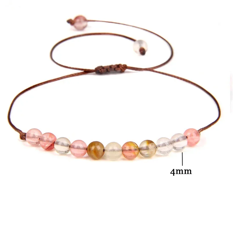 20pcs Braided Stone Bead Weaving Chain Contracted Bracelet Women Men Energy Beads Buddha Bracelet Jewelry