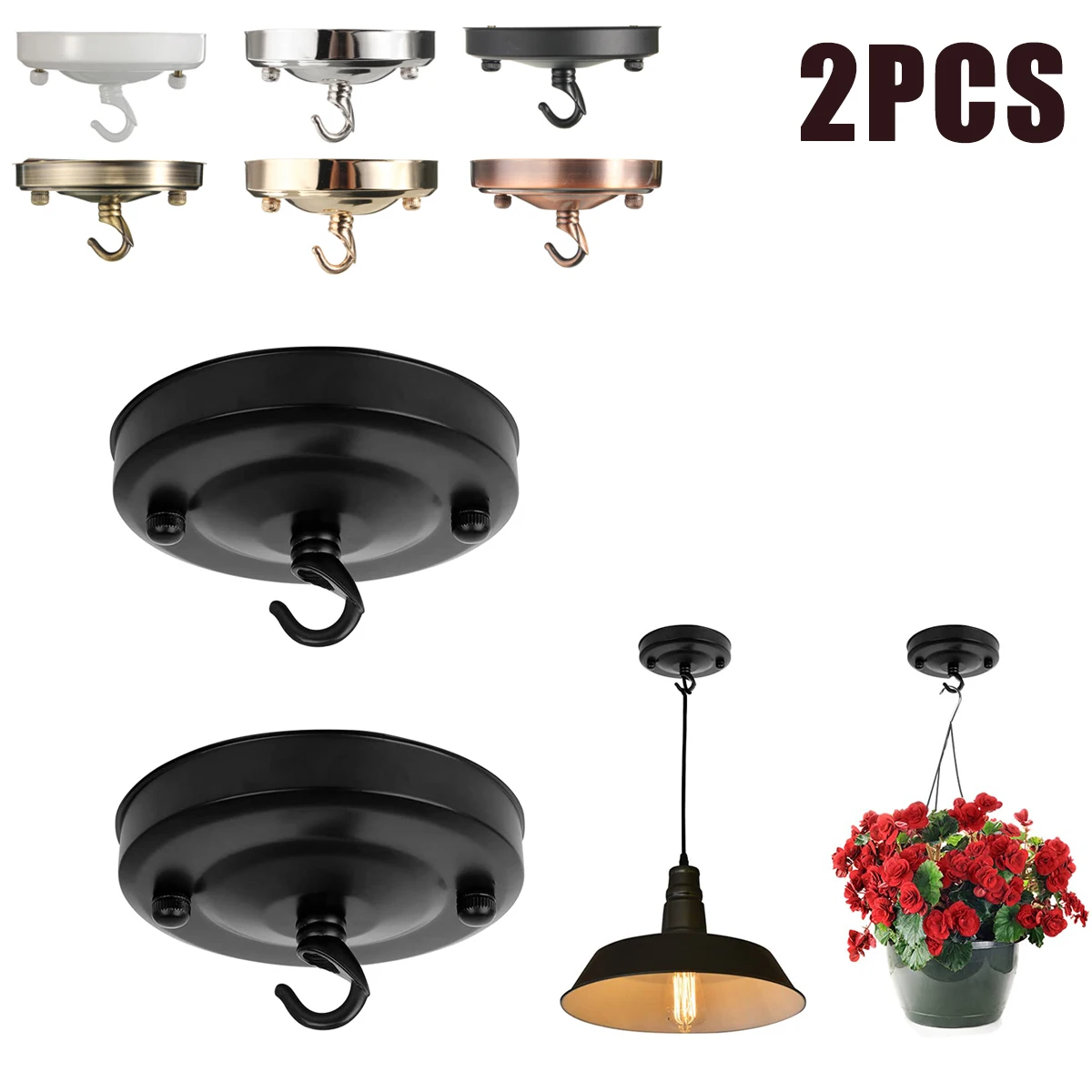 110mm Diameter Lamp Base Hook Vintage Retro Antique Ceiling Rose Hook Plate Holder Light Bulb Fitting Chandelier Lamp Accessory