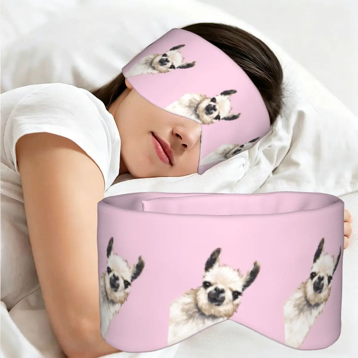 Llama Alpaca Animal sleep mask Light Blocking Portable Eye Cover for Girls Boys Travel Party Gift Eyeshade eyepatch