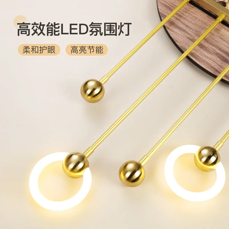 Luxury-luxurious Living Room LED Wall Lamp, Three-dimensional Clock Pendant, Entrance Wall High-end Feeling Koi Fish Mural Lamp