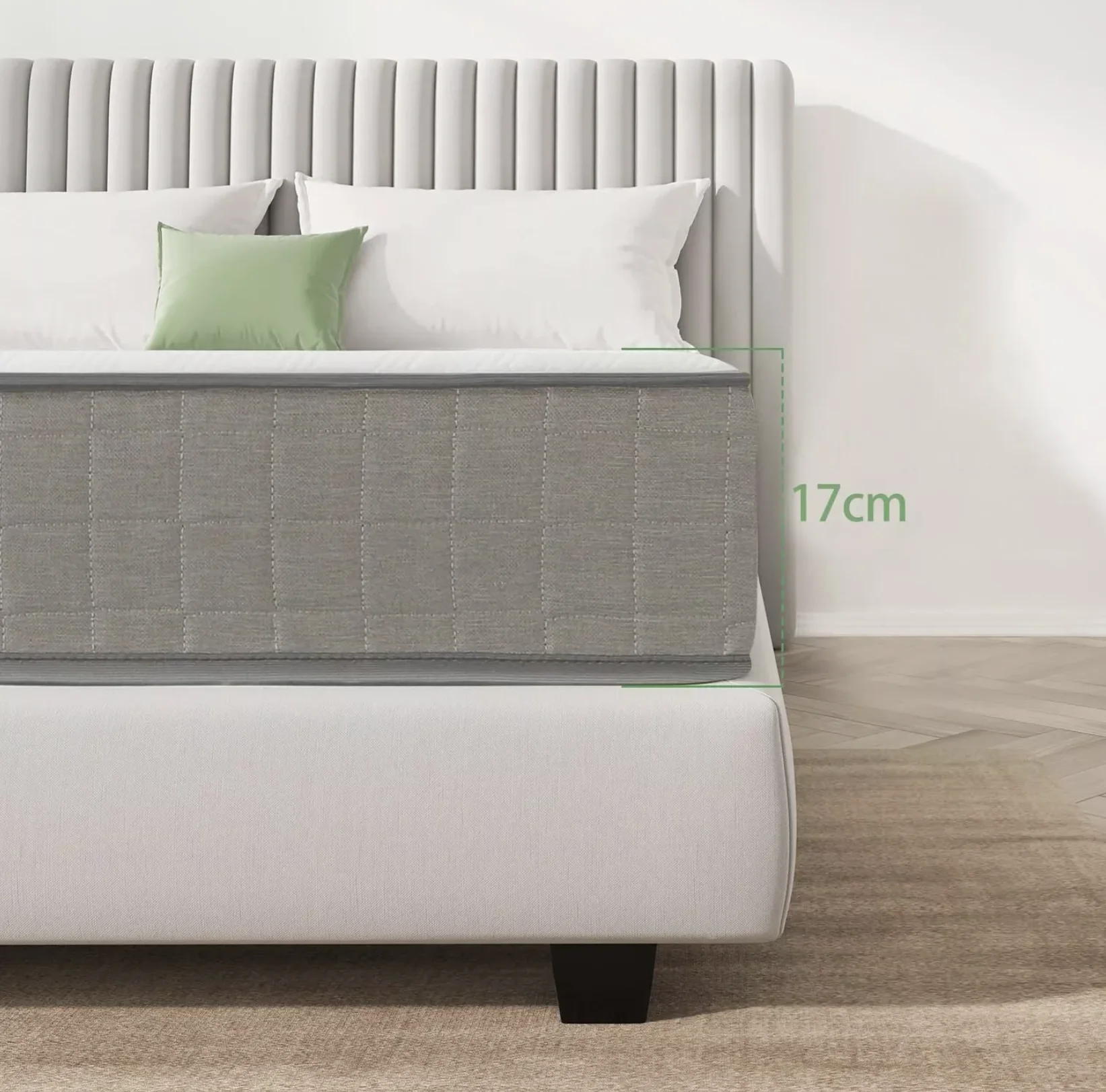 Bonnell Luxury Tight Top Spring Mattress Eco-Friendly Pocket Spring 30cm Thick for King/Queen Size Hospital Use Bedroom