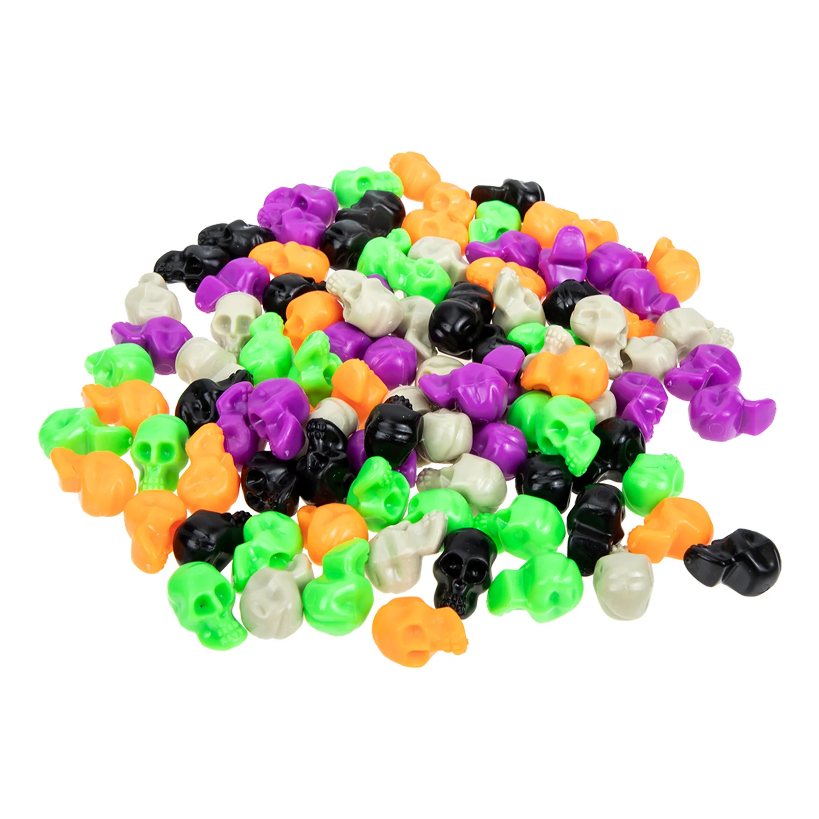 

100Pcs Skull Decoration Halloween DIY Craft Materials Plastic Small Skull Ornaments Horror Party Favors Haunted House Props
