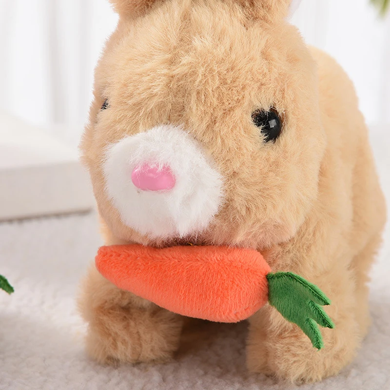 Lapin en peluche électrique pour enfants, jouet coule, marche, saut, grincement, remue la queue, beurre, cadeau