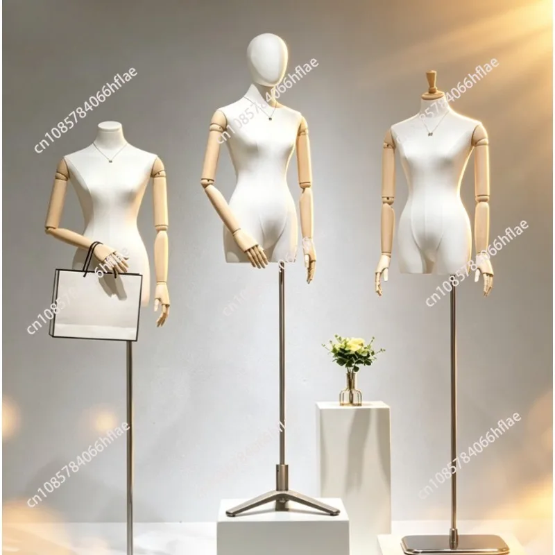 Korean Style Small Bust Dress Form - Premium Mannequin for Boutique Display, Full Body Window Showcase Stand