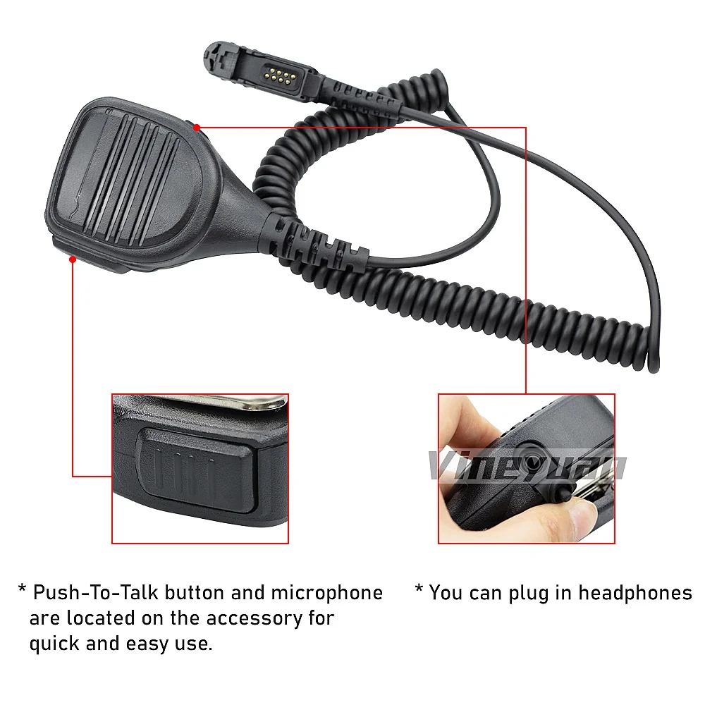 PMNN4076A Shoulder Handheld Speaker Waterproof PTT Mic for Motorola MTP3150 MTP3100 XiRP6600i XiRP6620 XiRE8668 DEP550 Radios