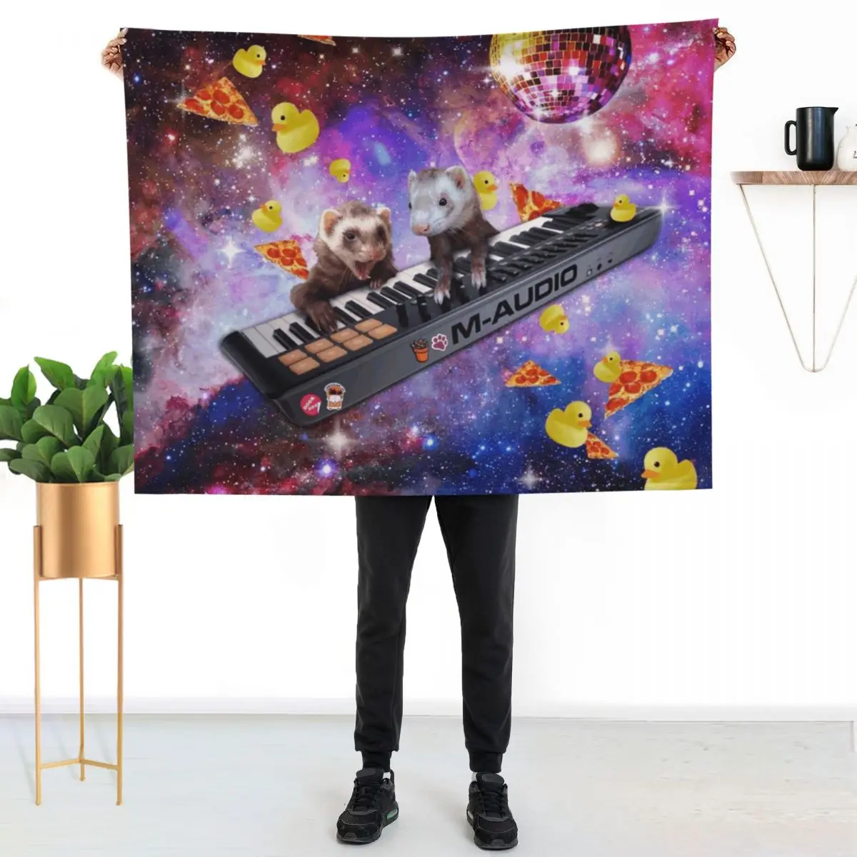 Galaxy Disco Ferrets Throw Blanket Comforter Tourist Bed Fashionable cosplay anime Furrys Decorative Sofa Blankets