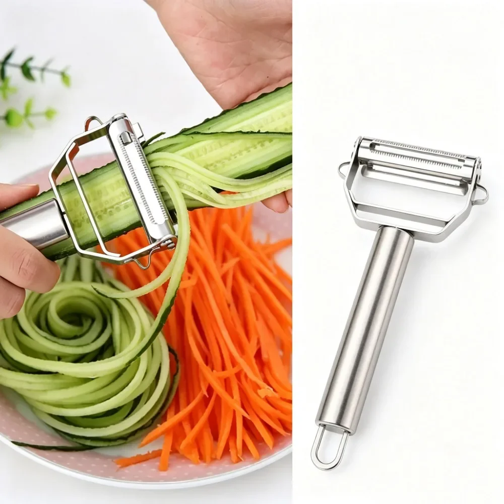 High‑Quality Stainless Steel Vegetable Grater, Julienne Peeler Fruit Slicer for Potato Cucumber Carrot Kitchen Prep