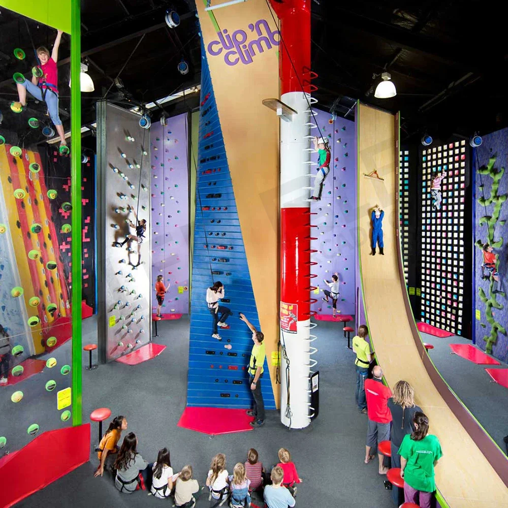 Amusement Equipment Kids Adults Indoor Playground Equipment  Gym Fitness Climbing Wall PE Board Climbing