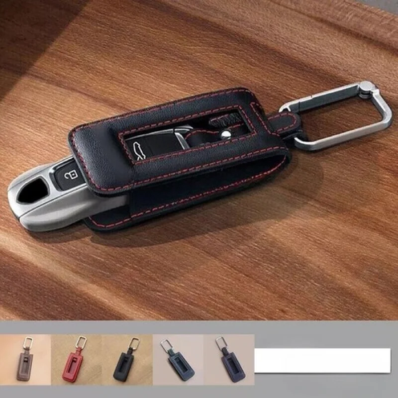 

A+ Leather Car Key Fob Case Cover Bag For Porsche Panamera Macan 911 Cayenne 2017+