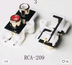 (10pcs) RCA-209 socket AV Lotus Seat AV2-8.4-9 Audio port 2 positions