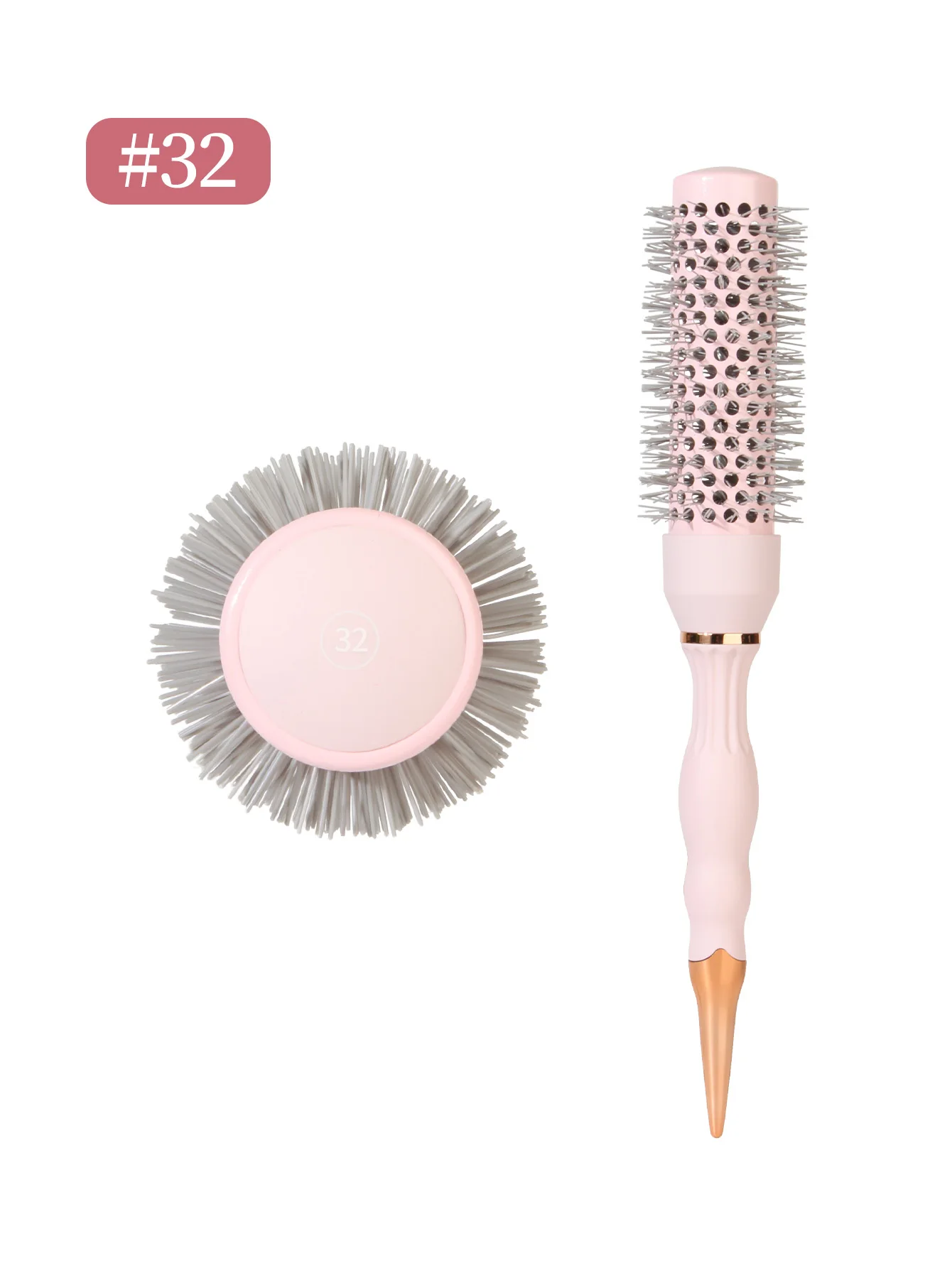 Kapper Professionele ronde föhnborstel, professionele krullende hete cilinderkam, 5 maten, geschikt voor modieuze krullende haarstyling, geschikt voor damestyling, föhnen, krullend haar, gladmaken,