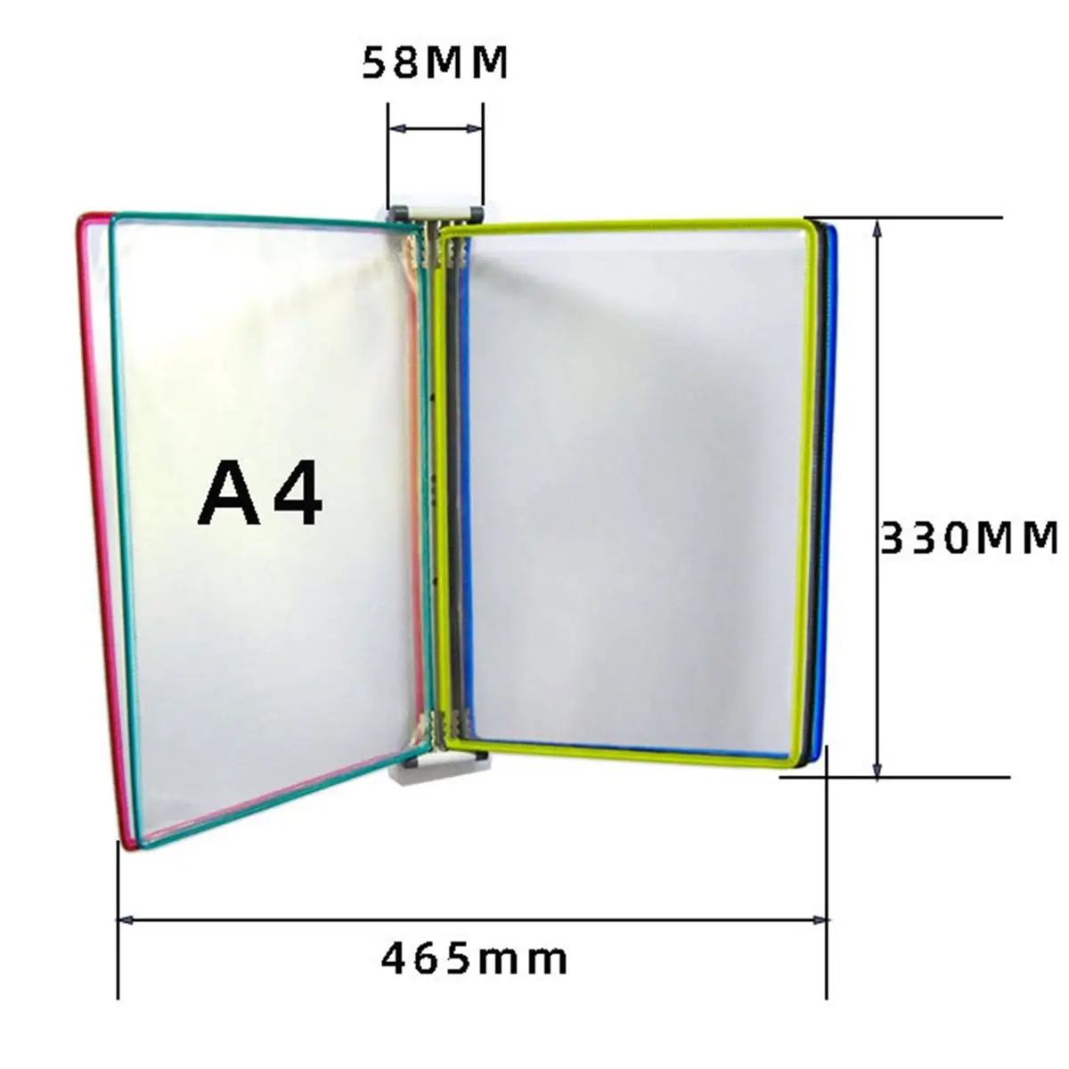Wall Display Board System,5 Pocket Display Panels,Multicoloured Document Holder for Exhibition ,Offices