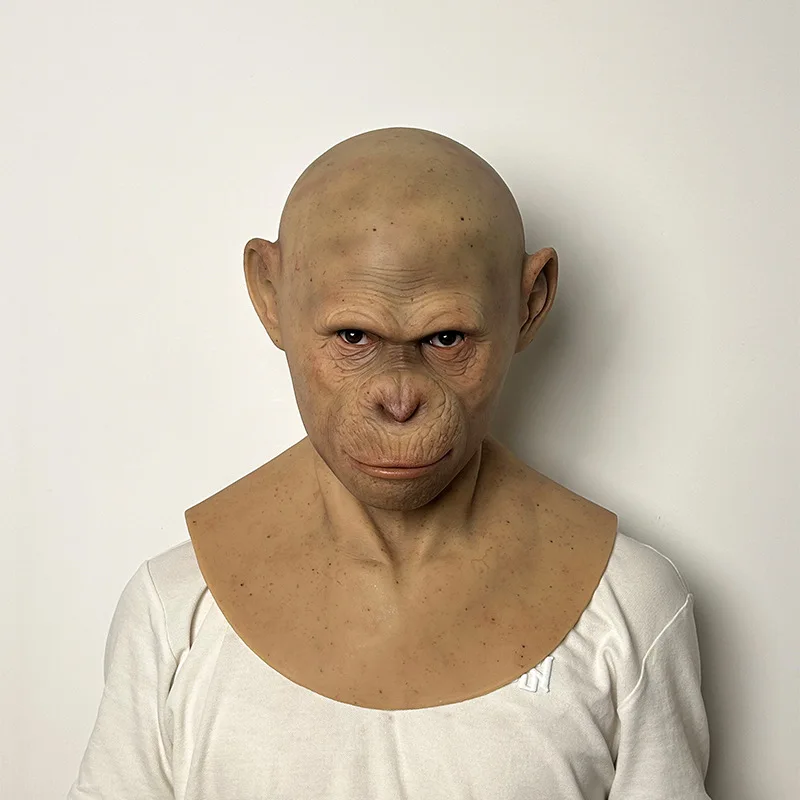 Máscara de Silicona Realista de Gorila, Máscara de Fiesta, Disfraz de Cosplay de Simio, Máscara de Cabeza Completa de Mono Personalizada para Halloween, Carnaval, Accesorios de Televisión