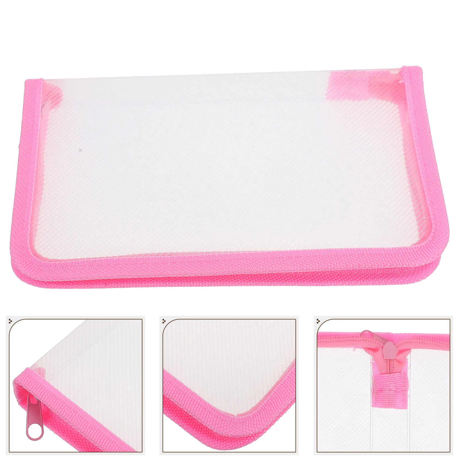 

Clear Transparent Pen Pouch Aesthetic Zipper Stationery Organizer Multi-Use School Office Pencil Case Plastic Storage Bag