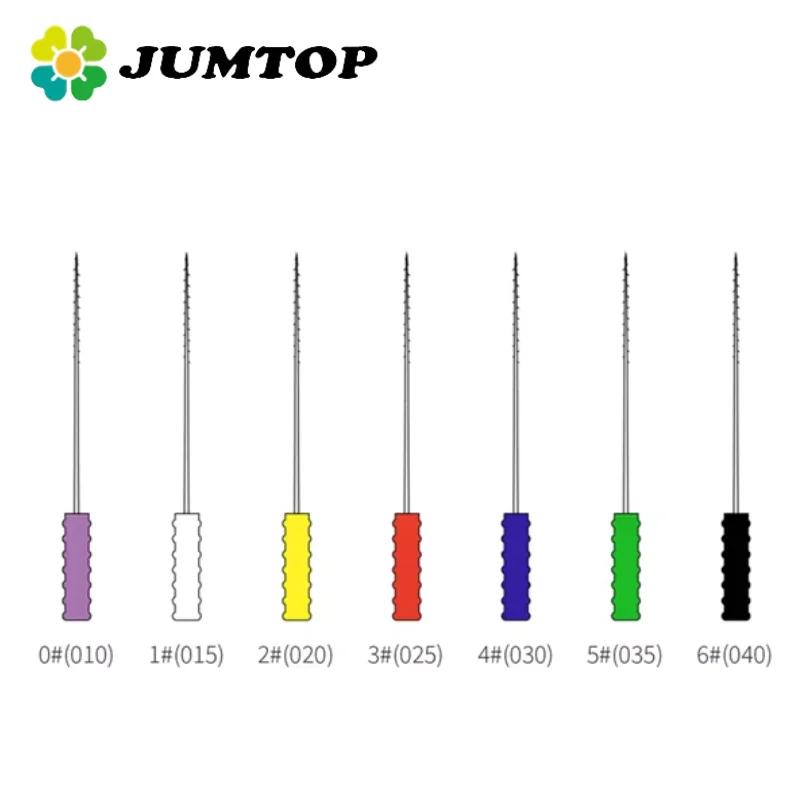 JUMTOP 10Pcs/Pack Dental Endodontic Root Canal Cleaning Barbed Broaches Hand Use Files 21mm/25mm
