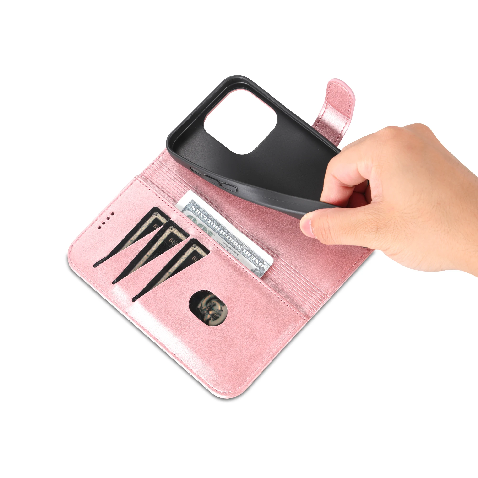 Iphone 13 Case 15 Pro Max Card Pocket Phone Case for IPhone 14 12 11 XS 8Plus 7P 6P 13Pro SE2 High-grade Genuine Leather Wallet