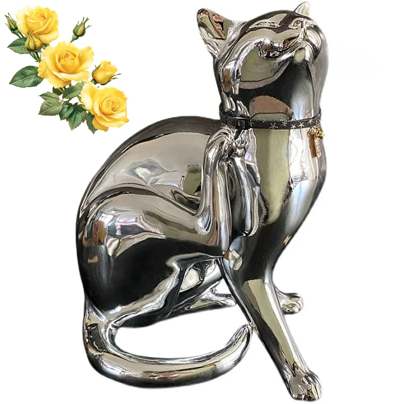 

X-S personalized cat ornament electroplating handicraft fiberglass