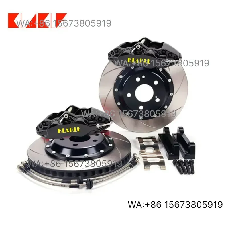 For  Wmwmnu  KLAKLE Aviation Aluminum Alloy 4 Piston Brake Caliper Disc Kit Black Color   B7 Car Brake System