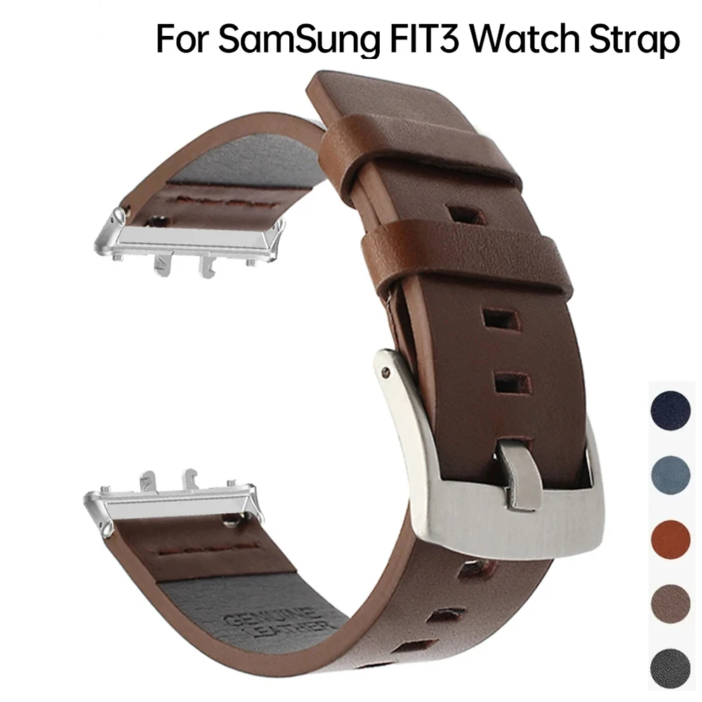 Leather Band for Samsuang Galaxy Watch Fit 3 18mm Genuine Quick Fit Strap Metal Connector for Galaxy Watch Fit 3 Correa Bracelet