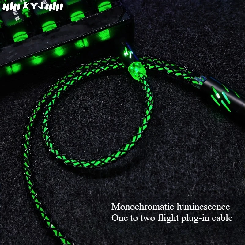 Magnetic Switch Aviation Cable Customized Single Crystal Copper Shine 8k Keyboard Data Cable for Mechanical Keyboard Accessories