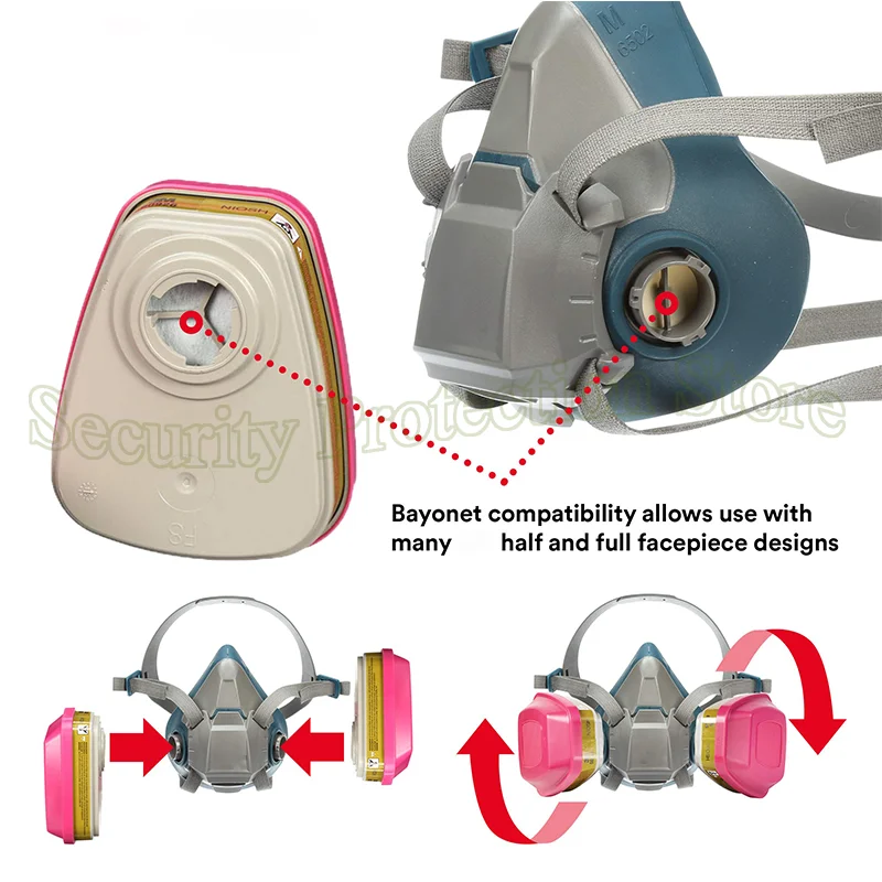 P100 Respirator Cartridge/Filter 60926 NIOSH Against Organic Vapors Acid Gases Ammonia Methylamine Formaldehyde and Particulates