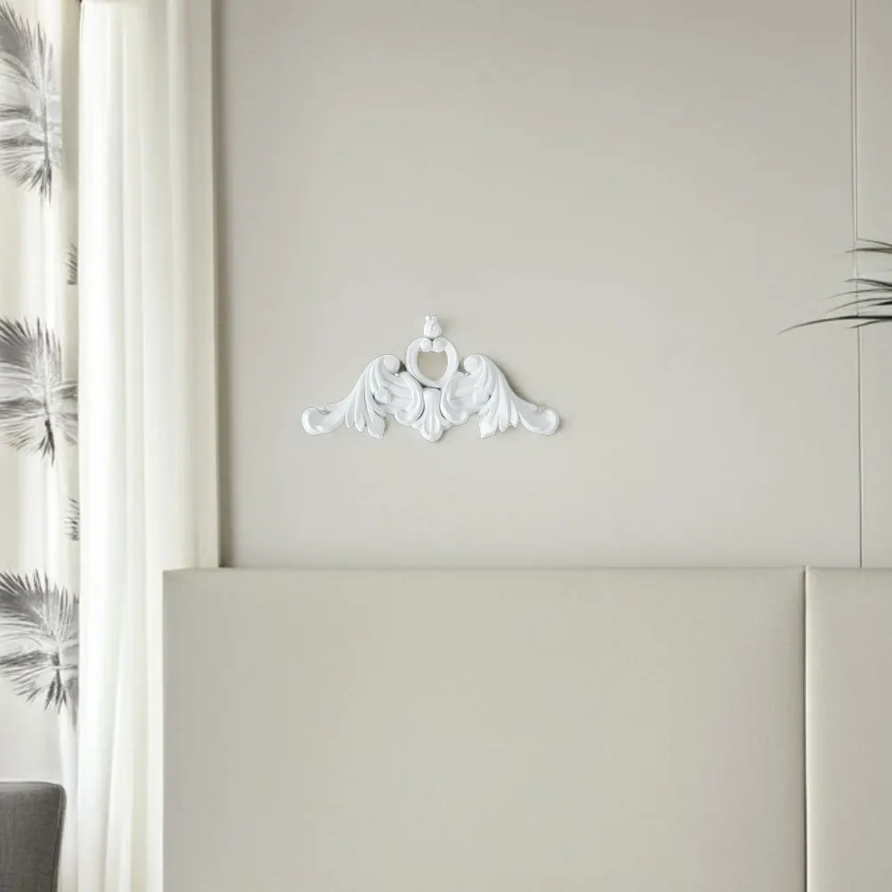 

4pcs Wall Decoration Trim Corner Flowers Delicate Carving Pvc Applique For Cabinet Door Home Decor Vintage Style Diy Material