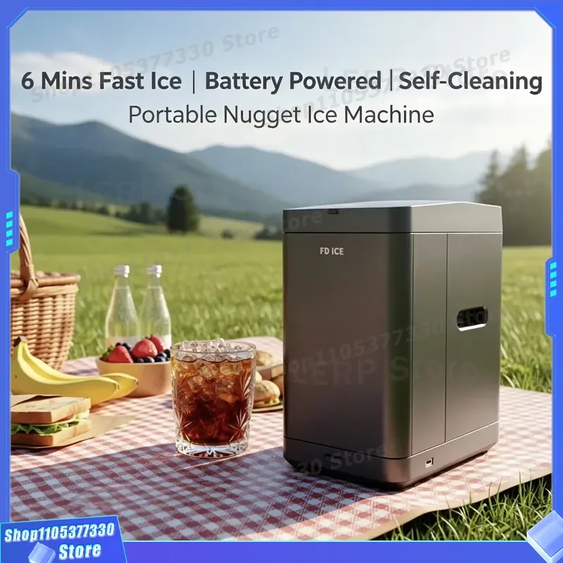 Factory Direct Sales 15Kg/24H Portable Ice Maker Self-Cleaning Countertop Ice Machine 6 Mins Fast Chewable Ice for Home