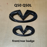 for Infiniti Q50 Q50L ABS glossy Black badge cover Logo Badge Sticker Front Emblem badge rear trunk Covered type Accessories