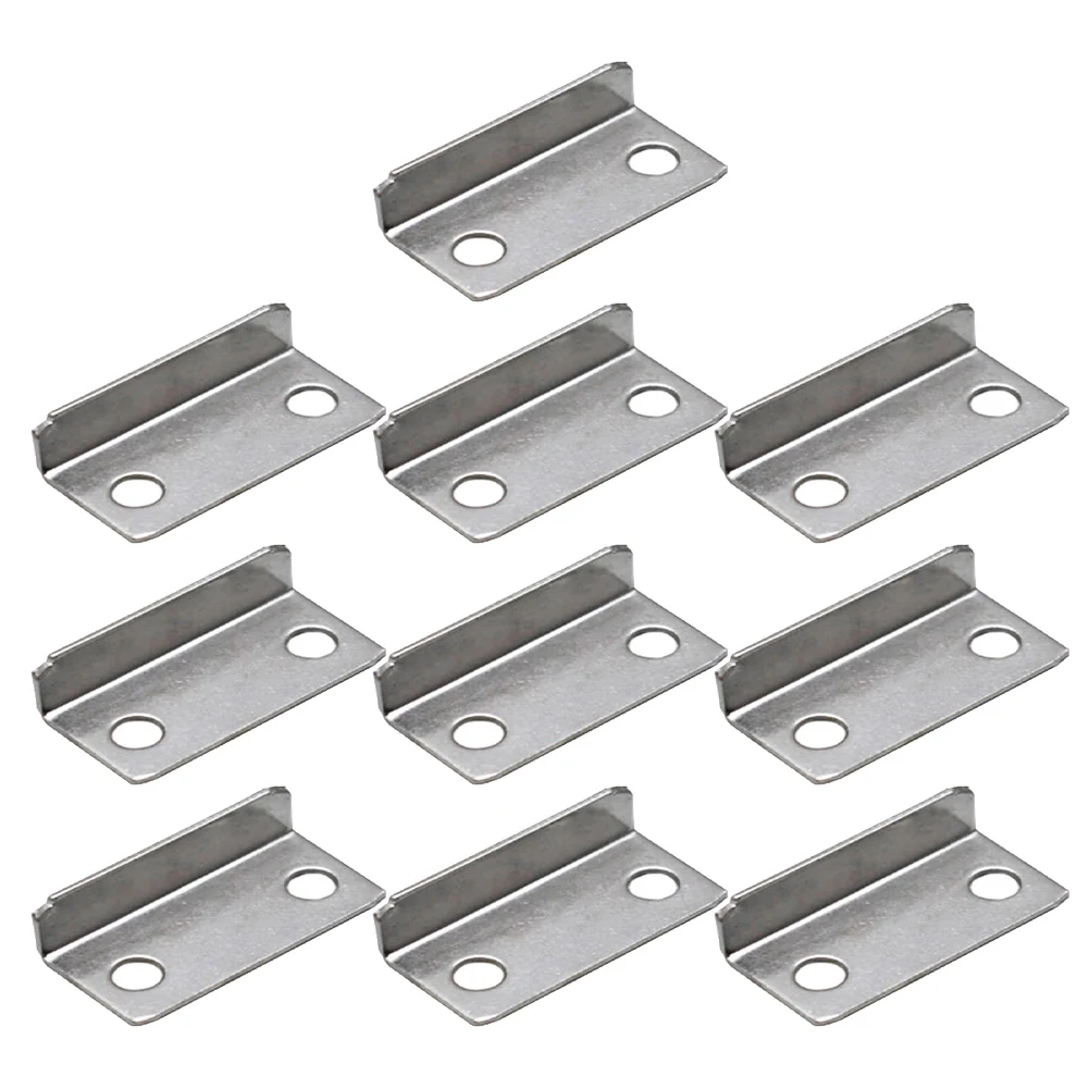 Hardware Drawer Strike Plate 10Pcs Drawer Lock Strike Plate Home/Office Metal Replacement Right Angle Silver Tone