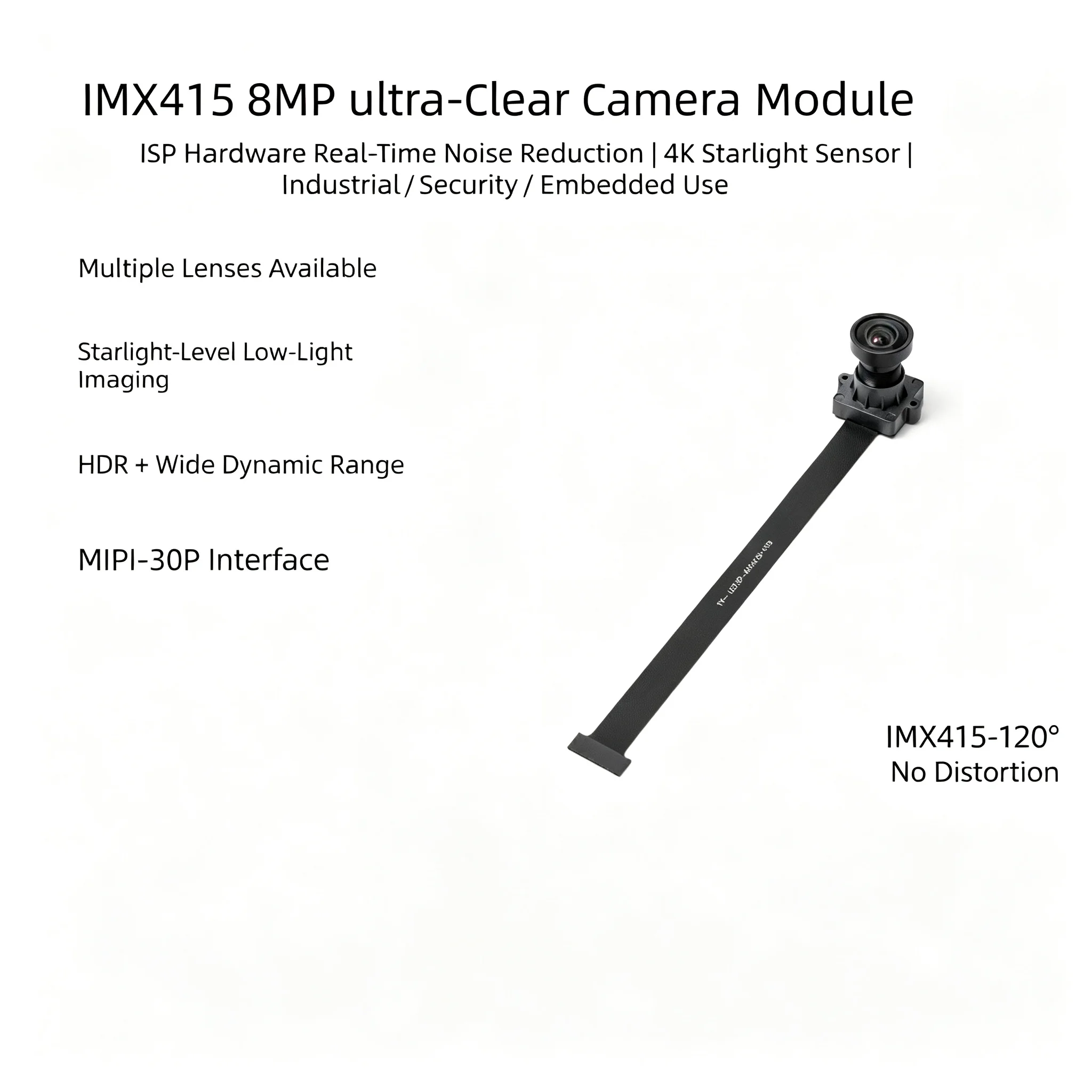 IMX415 4K 8MP Camera Module 30P MIPI High Frequency for RK3588 TaishanPai