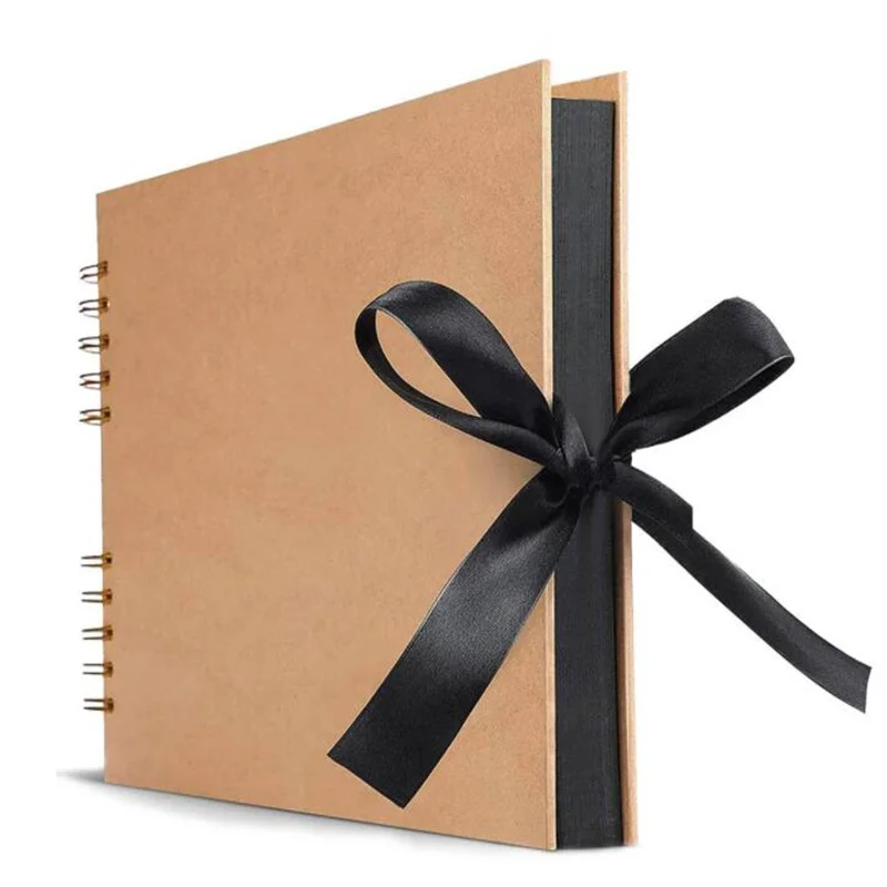 Kraft paper photo album scrapbook paper crafts wedding anniversary retro commemorative album creative handmade gift 60 pages