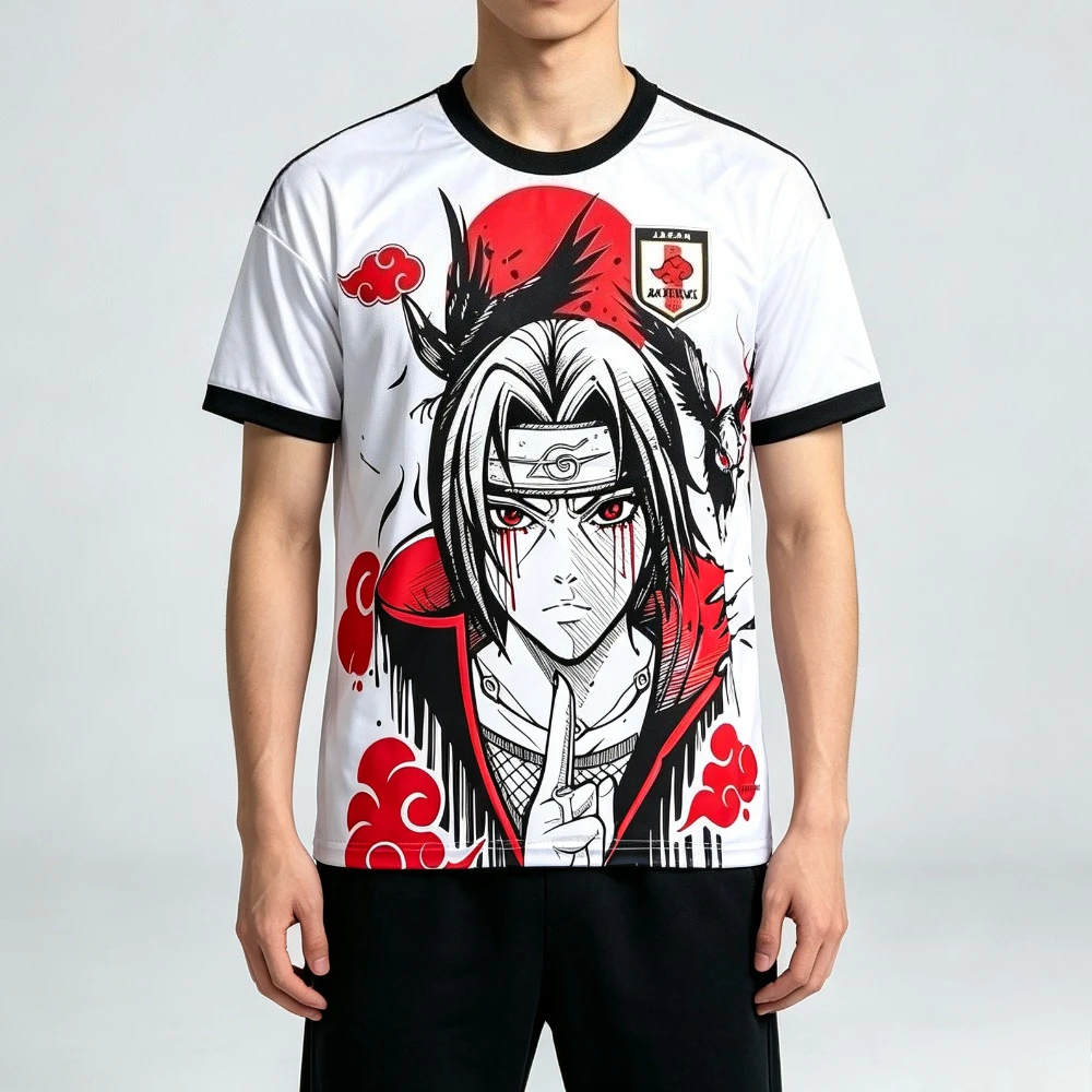 Naruto Anime Itachi Uchiha Concept Soccer Japan Football Jersey Wind Breathable Quick Drying T-shirt Male Female Parent Tops