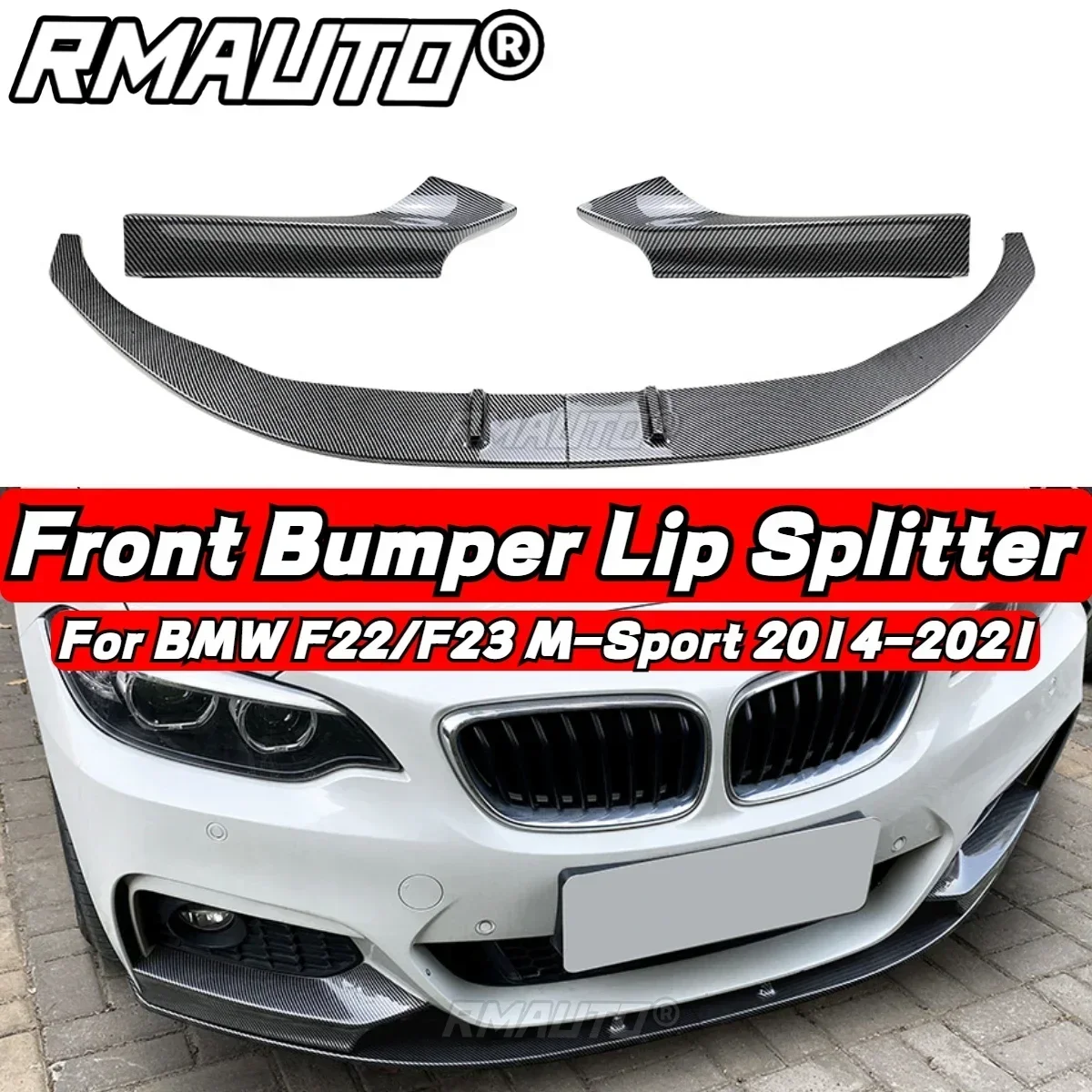 Voorbumper Splitter Lip Diffuser Spoiler Cover Guard Lips Voor Bmw 2 Series F22/F23 M235i M240i M-Sport 2014-2021 Nieuwe Body Kit