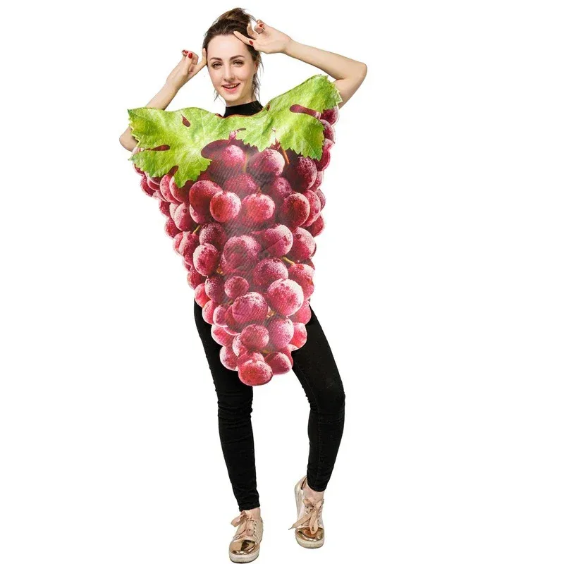 2026 Halloween Costume Grape Cosplay Jumpsuit Adult Playsuit Mardi Gras Party Holiday Funny Clothes Set Masquerade Garment view 2