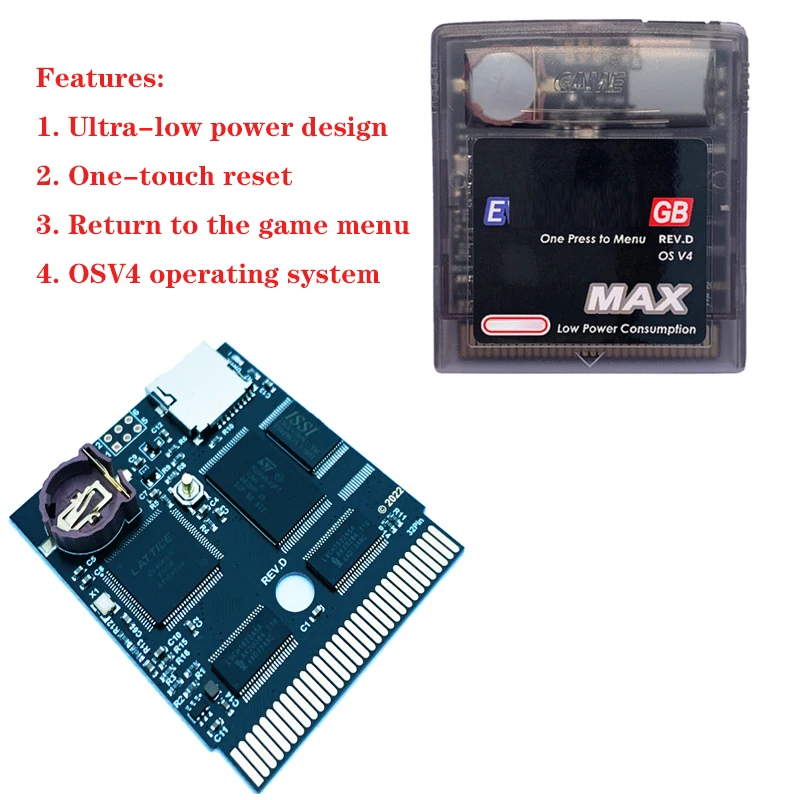 2022 New EDGB MAX Low Power Verison Game Card with 8G TF Card For Gameboy GBA SP GB GBC Console Game Cartridge