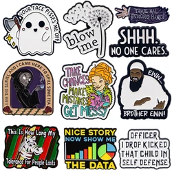 Funny School Bus Enamel Pin Halloween Witch Badges on Backpack Quotes Women Brooches Lapel Pins Cosplay Accessories Toys Gift
